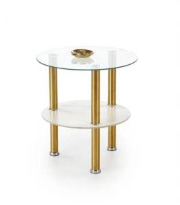 Стол журнальный Halmar Ducat S V-CH-DUCAT_S-LAW белый мрамор/прозрачный/золотой