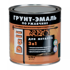 Грунт-эмаль по ржавчине 3 в 1 гладкая алкидная Dali белый RAL 9010 (0.75л)