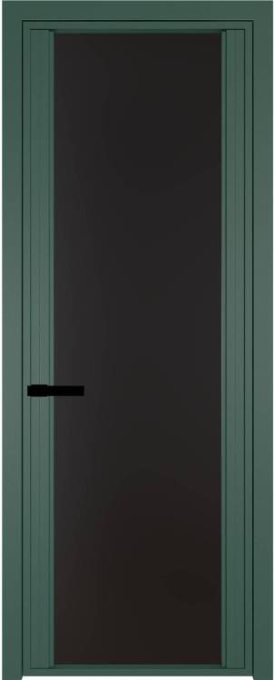 Межкомнатная дверь Profil Doors 2 AGP цвет профиля Зеленый воск, стекло безопасное 6 мм монохром черный 600x2000