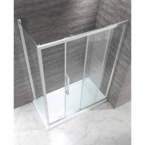 Душевой уголок Cezares Lux Soft LUX-SOFT-W-AH-1-140/80-C-Cr-IV профиль хром, стекло прозрачное, 140x80