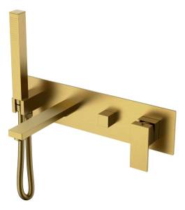 Смеситель для ванны Boheme Qubic 474-2-BR встроенный Bronze