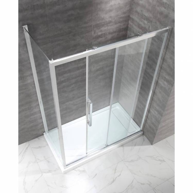 Душевой уголок Cezares Lux Soft LUX-SOFT-W-AH-1-140/80-C-Cr-IV профиль хром, стекло прозрачное, 140x80
