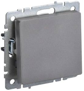 Выключатель 1-клавишный проходной IEK Brite BR-V12-0-10-K46 сталь