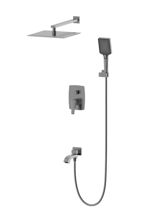 Душевой комплект Wonzon & Woghand WW-88939072-BGM встраиваемый, темный графит