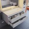 Тумба с раковиной Uperwood Modul 393020562 подвесная, матовая, белая, графит, 100 см фото 6