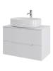Тумба с раковиной Orange Line Li-80TuwMDF+B08-600W белая матовая, 80.5 см