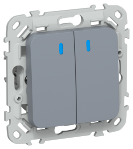 Выключатель 2-клавишный IEK Flite FI-V20-1-10-1-K35 маренго