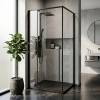 Душевой уголок Azario Male AZ-J50-90-MB-CL профиль черный матовый, стекло прозрачное, 90x90x195 фото 3