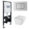 Унитаз с инсталляцией Abber Rechteck AC1220TC-AC0105-AC0120 безободковый, сиденье микролифт, кнопка хром глянцевый