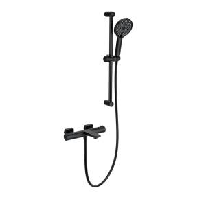 Смеситель для ванны Wonzon & Woghand WW-C2021-A-MB термостатический, с душевым гарнитуром, черный матовый