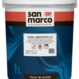 Акрил-силоксановая штукатурка San Marco Acsil Graffiato короед 2 мм 25 кг