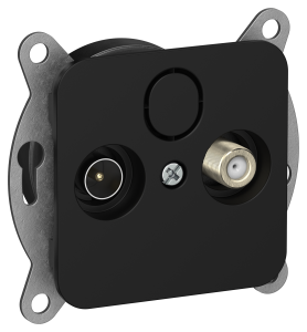 ТВ-розетка TV+SAT проходная IEK Flite FI-AF23-P-K02 черный