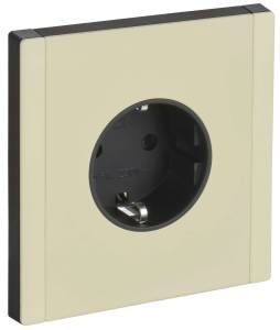 Розетка 1-местная с заземлением IEK Forte&Piano FP-R11-16-M-K41 серый сланец