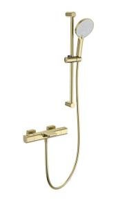 Смеситель для ванны Wonzon & Woghand WW-C2017-A-BG с душевым гарнитуром и термостатом, брашированное золото