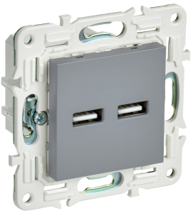 Розетка USB type A+A IEK Skandy SK-U21-D31-K03 серый