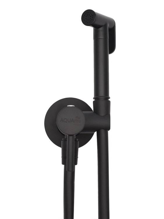 Готовый комплект гигиенического душа AQUAme AQM 6020MB Minimal  (скрытый монтаж, латунная лейка)