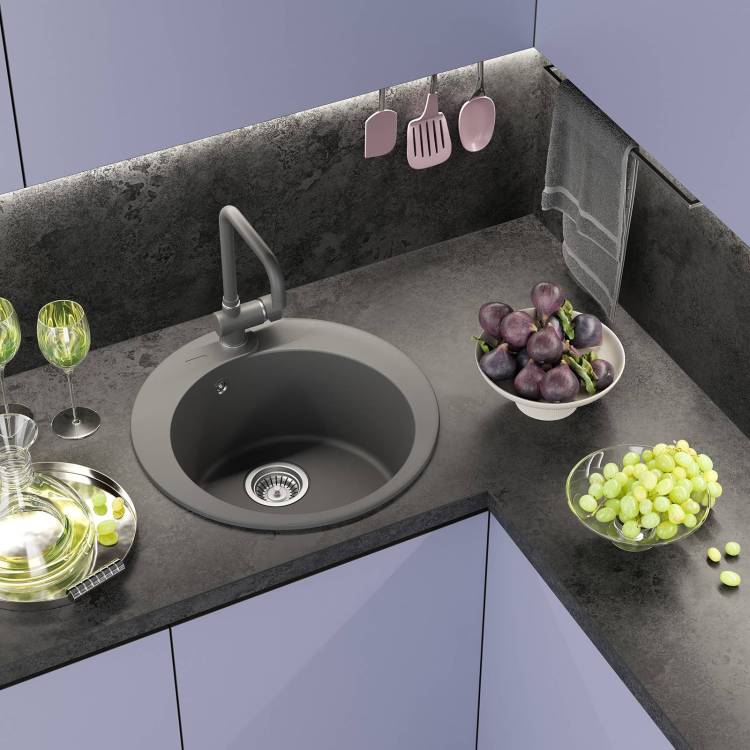 Мойка кухонная Misty Артемида ART-51-04 серый шелк, 51x51