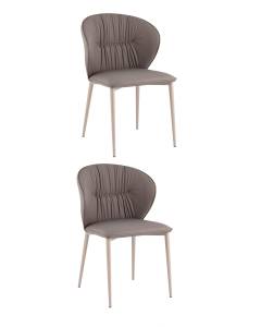 Набор из 2 стульев Stool Group Deia DC1151 S301-05 gr.l X2 серая экокожа серые ножки