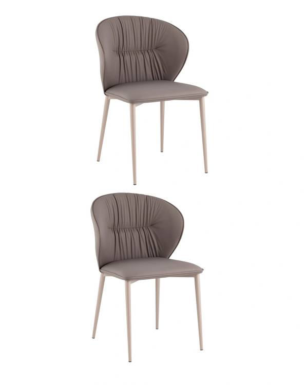 Набор из 2 стульев Stool Group Deia DC1151 S301-05 gr.l X2 серая экокожа серые ножки