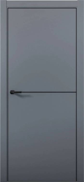 Межкомнатная дверь глухая Brandoors Estetica 02 Полотно Антрацит, Кромка Алюминий Черный 2000х800