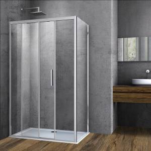 Душевой уголок Vincea Soft VSR-3SO8016CL профиль хром, стекло прозрачное, 1600x800