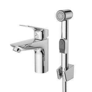 Смеситель для раковины BelBagno DUE-LVM/HGN-CRM-W0 с гигиеническим душем, хром