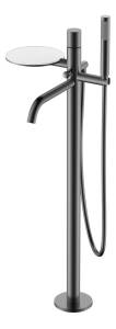 Смеситель для ванны Boheme Stick 129-GM напольный, Gun Metal с ручкой Diamond