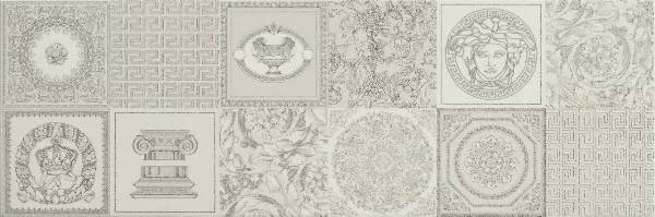 Декор Versace Gold G0068890 Decorato Bianco Patchwork Platino mix 25x75