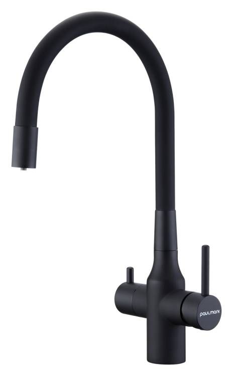 Смеситель для кухни Paulmark Salix Sa213419-AN с гибким изливом, антрацит