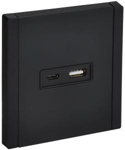 Розетка USB type A+C IEK Forte&Piano FP-U22-D31-M-K02 черный