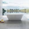 Ванна из искусственного камня Vincea Solid Surface VBT-6S02MW 1700x720x550, белый матовый, слив-перелив в комплекте фото 2