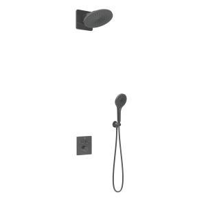 Душевой комплект Vincea Inspire VSFW-3I21MT5GM встраиваемый, термостат, двухрежимный, вороненная сталь
