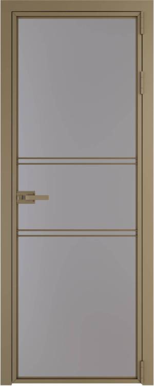 Межкомнатная дверь Profil Doors 2 AX цвет профиля Шампань, стекло безопасное 6 мм монохром серый 600x2000