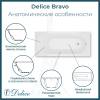 Ванна из искусственного камня Delice Bravo DLR330034RB-G 170x70, белая глянцевая, с черными ручками, без ножек фото 2