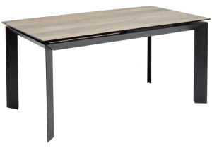 Стол Woodville Cremona 416419 KL-61 итальянская керамика под дерево/черный 140(200)x85x76