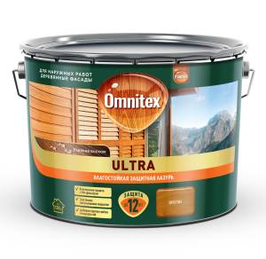Пропитка декоративная для защиты древесины Omnitex Ultra AWB полуглянцевая орегон 9 л