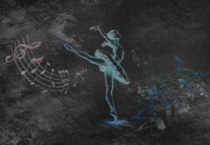 3D Фотообои Artegrafico «Балет цветными мелками» PD-058 акварель