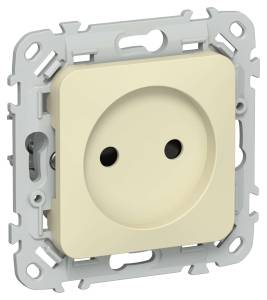 Розетка 1-местная с защитными шторками IEK Flite FI-R13-10-K87 навахо