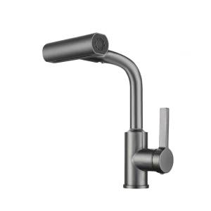 Смеситель для кухни Rush Tinos TI3732-17Grey с поворотным изливом, графит