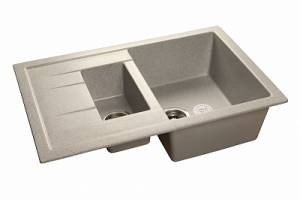 Мойка кухонная GranFest Quadro GF-Q--775KL 1.5-чаши с крылом 775x500мм серый