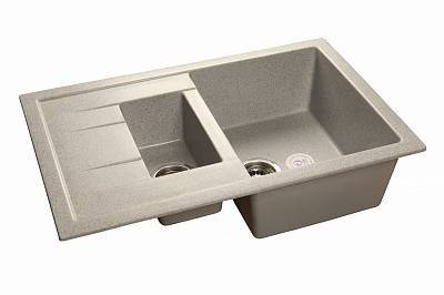 Мойка кухонная GranFest Quadro GF-Q--775KL 1.5-чаши с крылом 775x500мм серый