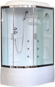 Душевая кабина Royal Bath RB8120BK2-T-CH-R+EL с высоким поддоном, с сиденьем