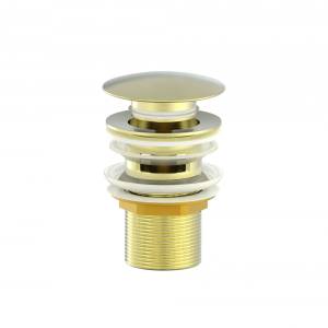 Донный клапан для раковины Wonzon & Woghand WW-88SS01-BG с переливом, брашированное золото