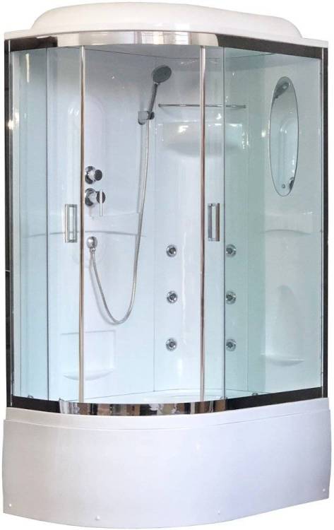 Душевая кабина Royal Bath RB8120BK2-T-CH-R+EL с высоким поддоном, с сиденьем