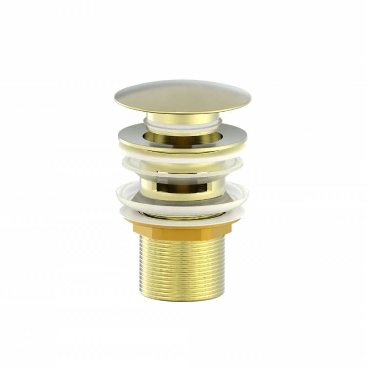 Донный клапан для раковины Wonzon & Woghand WW-88SS01-BG с переливом, брашированное золото