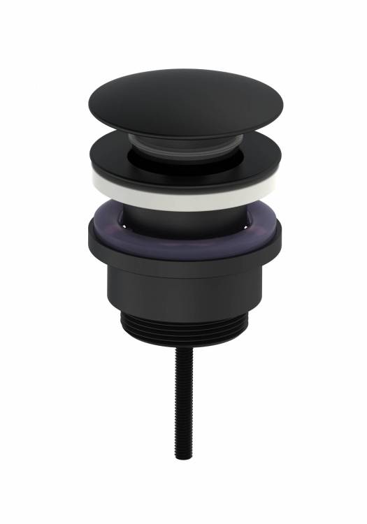 Донный клапан для раковины Wonzon & Woghand WW-88SS07-MB черный матовый