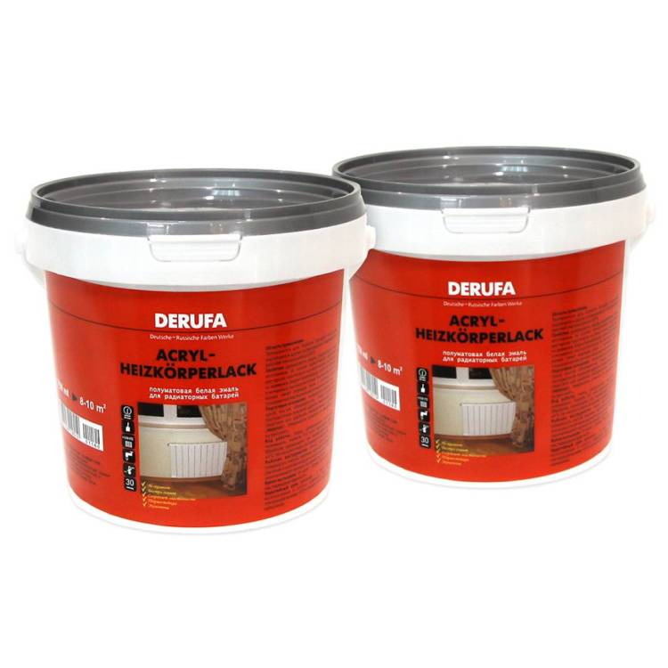 Эмаль для радиаторных батарей Derufa Heizkorperlack-Acryl 0.75 л