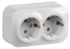 Розетка 2-местная с заземлением и шторками IEK Glory ERH24-K01-16 белый