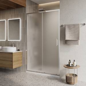 Душевая дверь в нишу BelBagno LUCE-BF-1-120-P-Cr профиль хром, стекло рифленое, 120x195