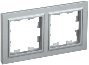 Рамка 2-постовая IEK Brite BR-M22-K47 алюминий